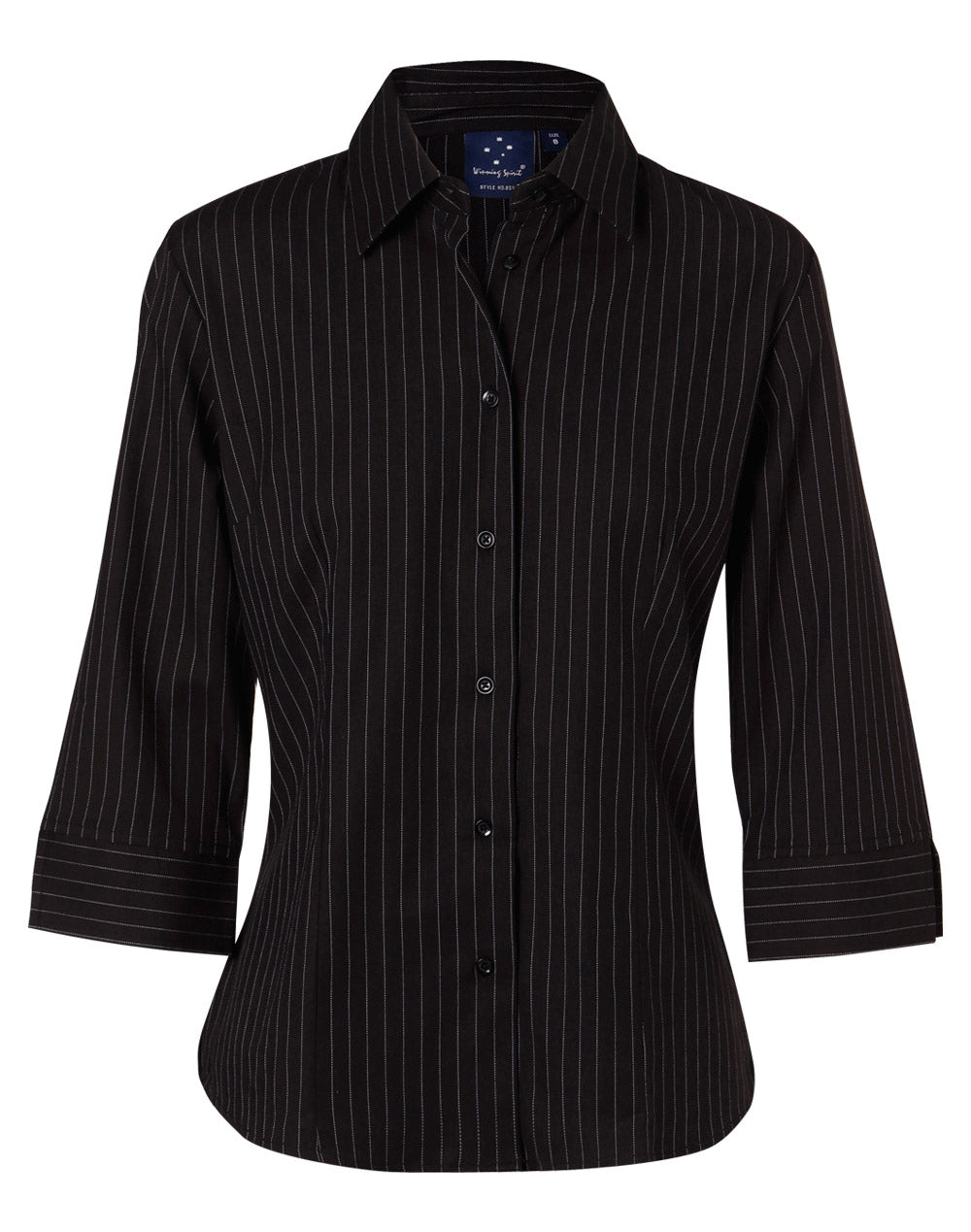 Ladies' 3/4 Sleeve Stretch Stripe Shirt