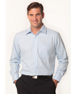 Men's Mini Herringbone Long Sleeve Shirt