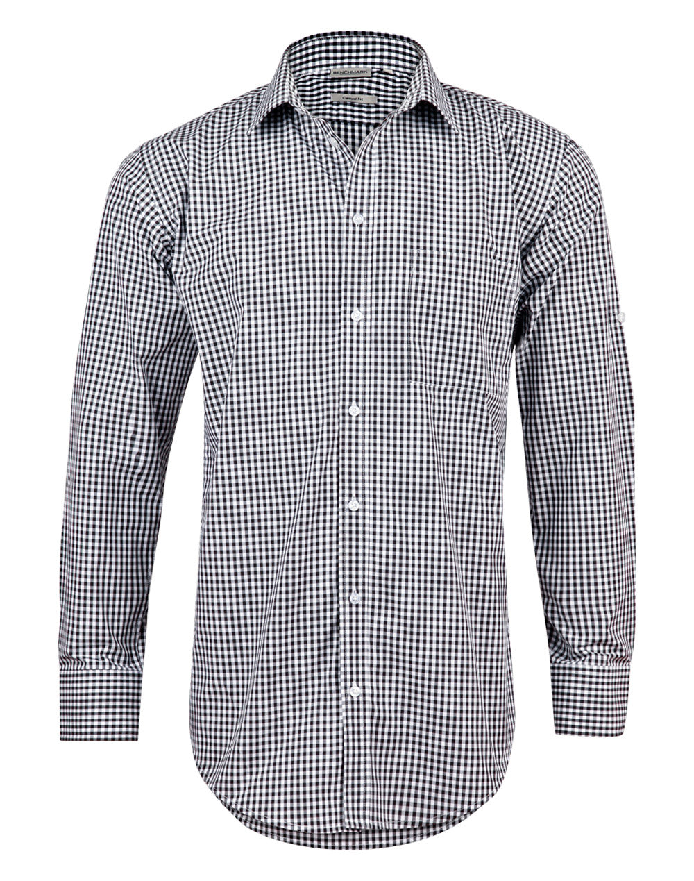 Men's Gingham Check Roll-Up L/S Shirt