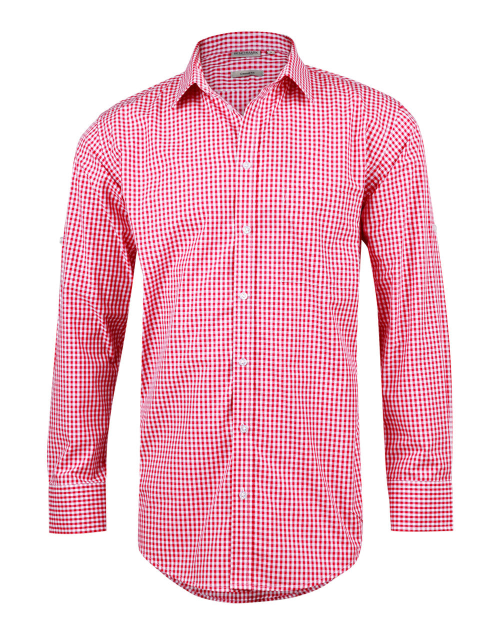 Men's Gingham Check Roll-Up L/S Shirt