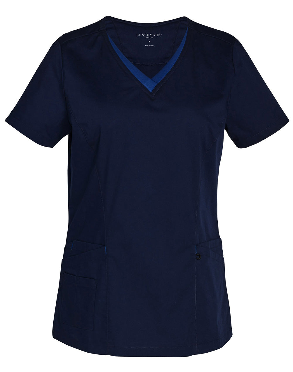 Ladies' Contrast Colour S/S Scrub Top