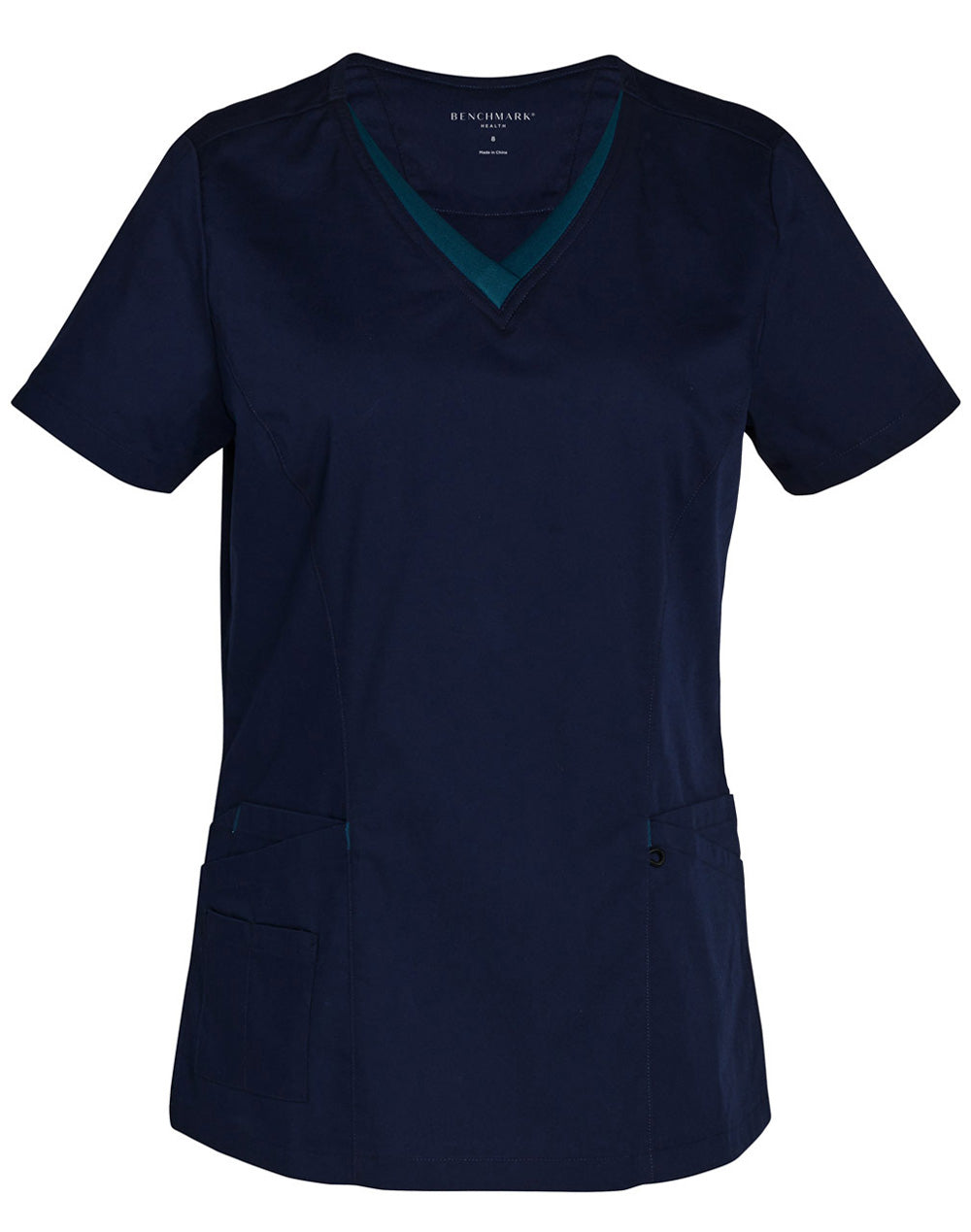 Ladies' Contrast Colour S/S Scrub Top