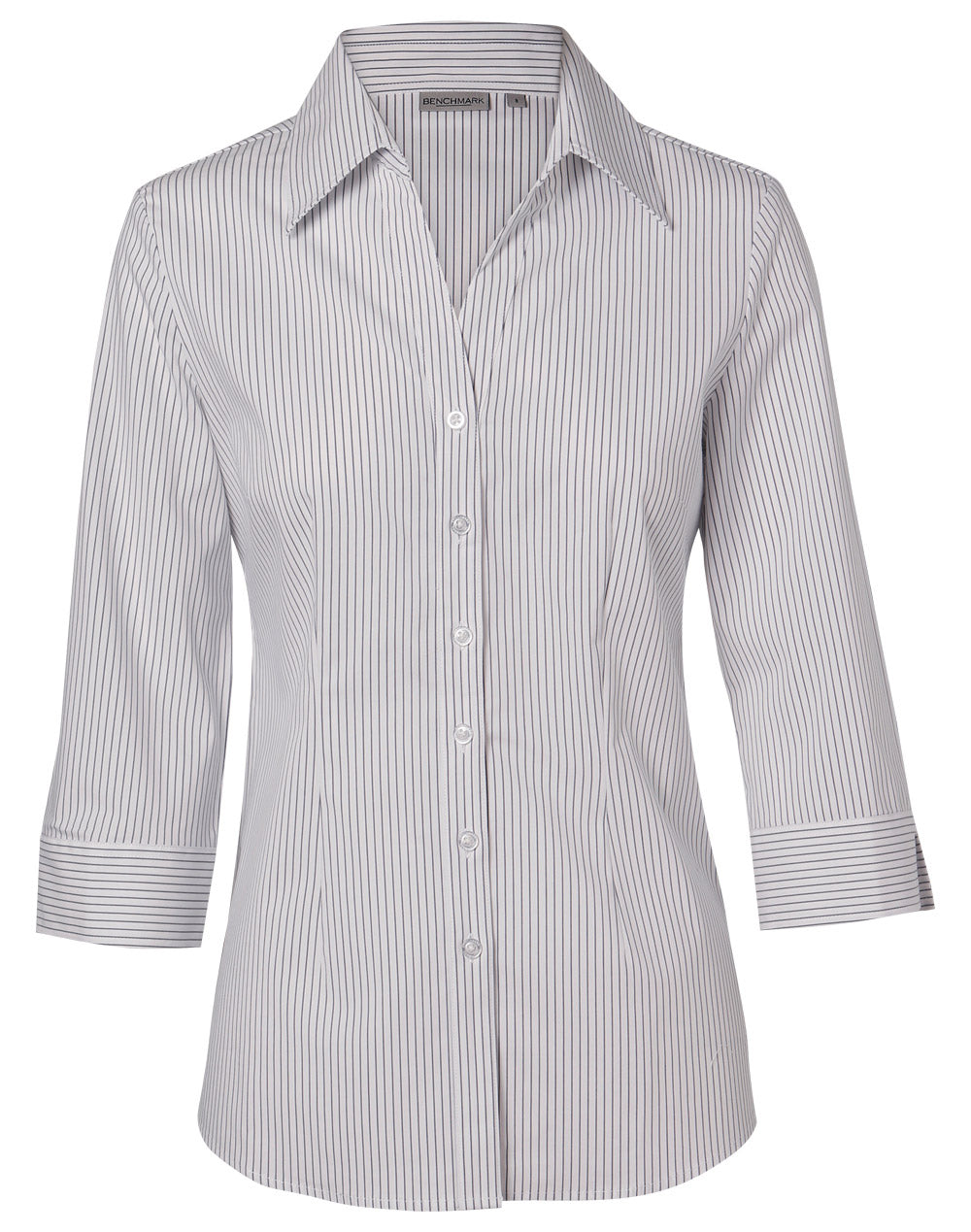 Women's Ticking Stripe 3/4 Sleeve Shirt