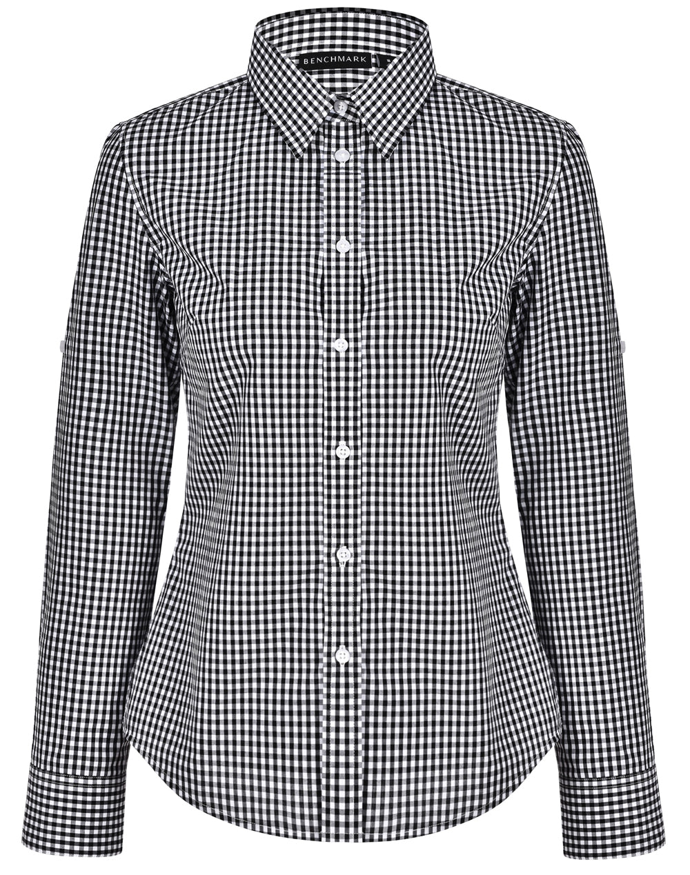 Women's Gingham Check Roll-Up L/S Shirt