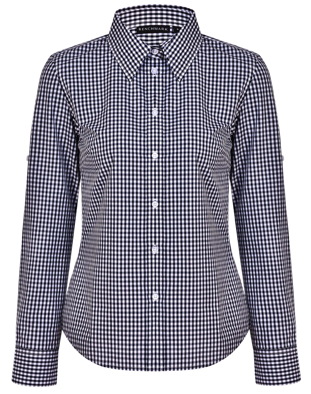 Women's Gingham Check Roll-Up L/S Shirt