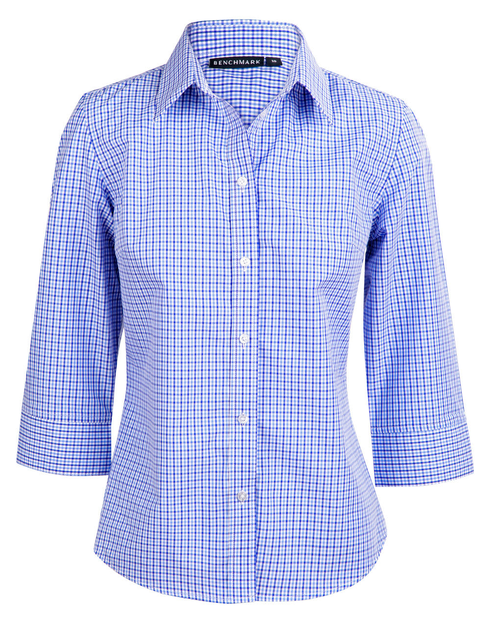 Ladies' Two Tone Check 3/4 Sleeve Shirt