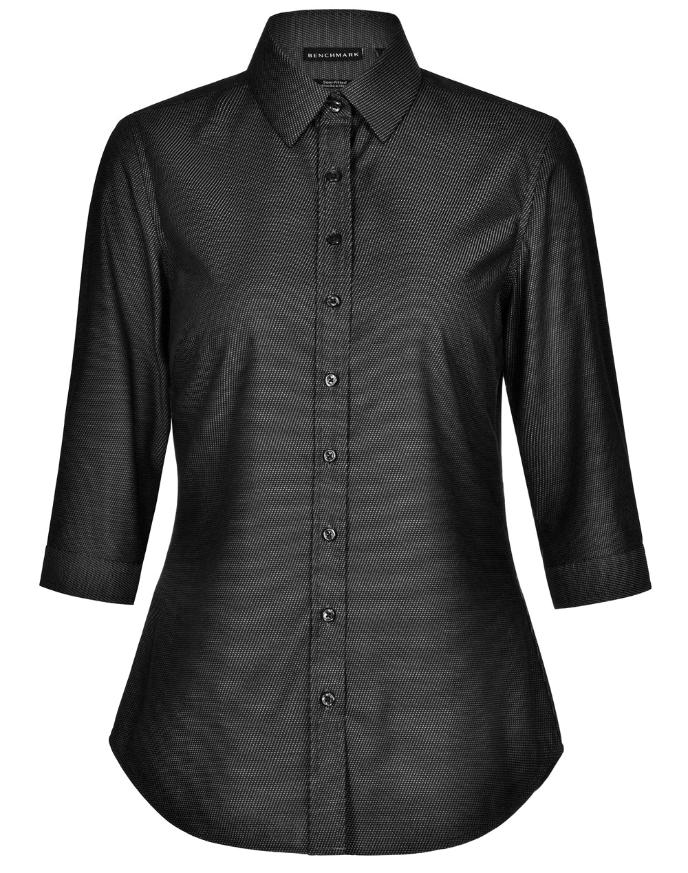 Ladies' Pin Dot Stretch 3/4 Sleeve Shirt