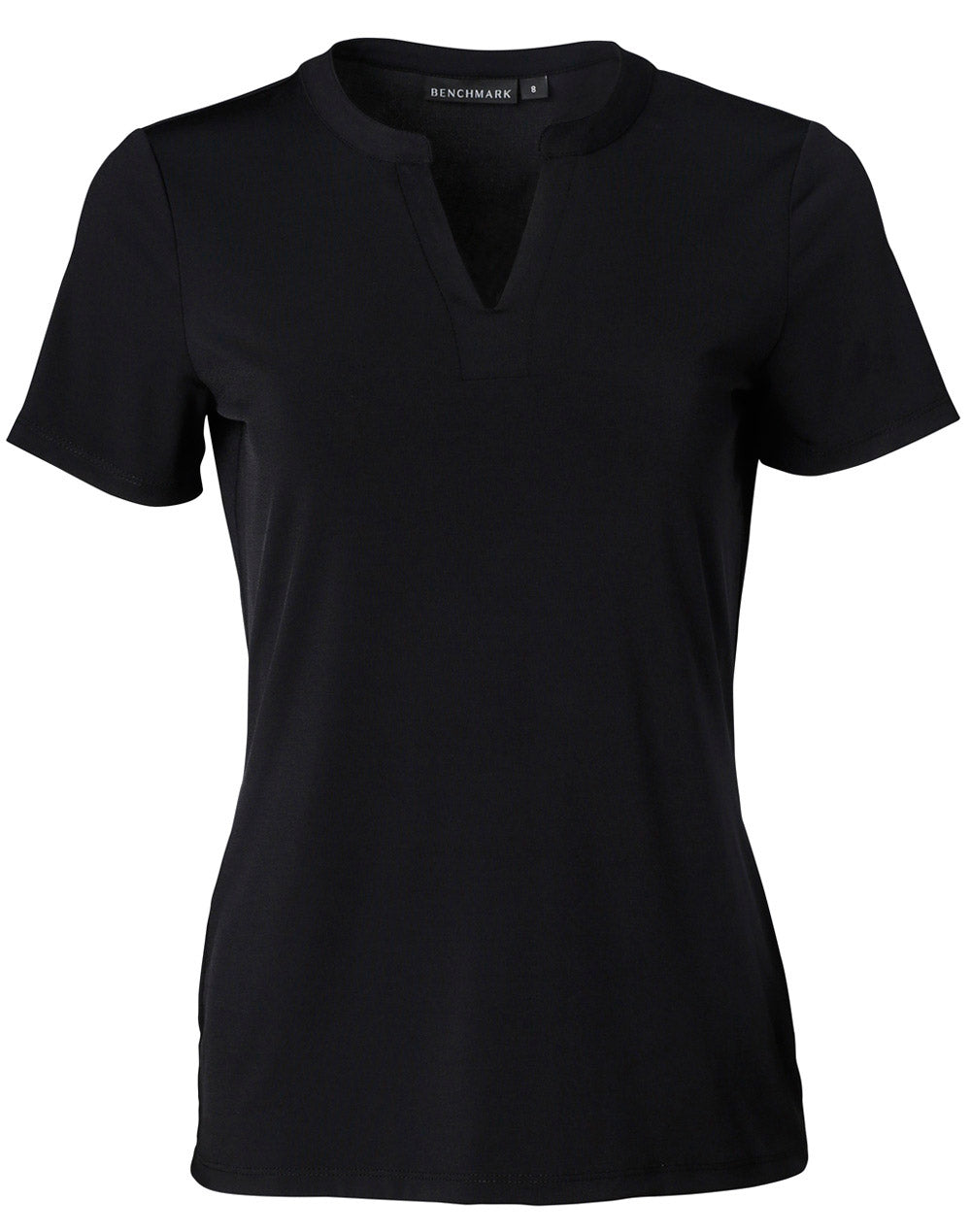 Ladies' V-Neck With Tab S/S Knit Top