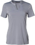 Ladies' V-Neck With Tab S/S Knit Top