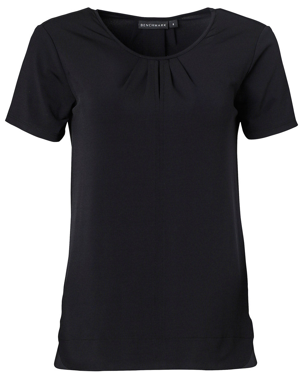 Ladies' Round Neck With Pleats S/S Knit Top