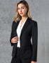 Ladies' Wool Blend Stretch One Button Cropped Jacket