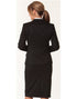 Women's One Button Cropped Jacket In Poly/Viscose Stretch