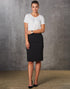 Women's Mid Length Lined Pencil Skirt In Poly/Viscose Stretch Stripe