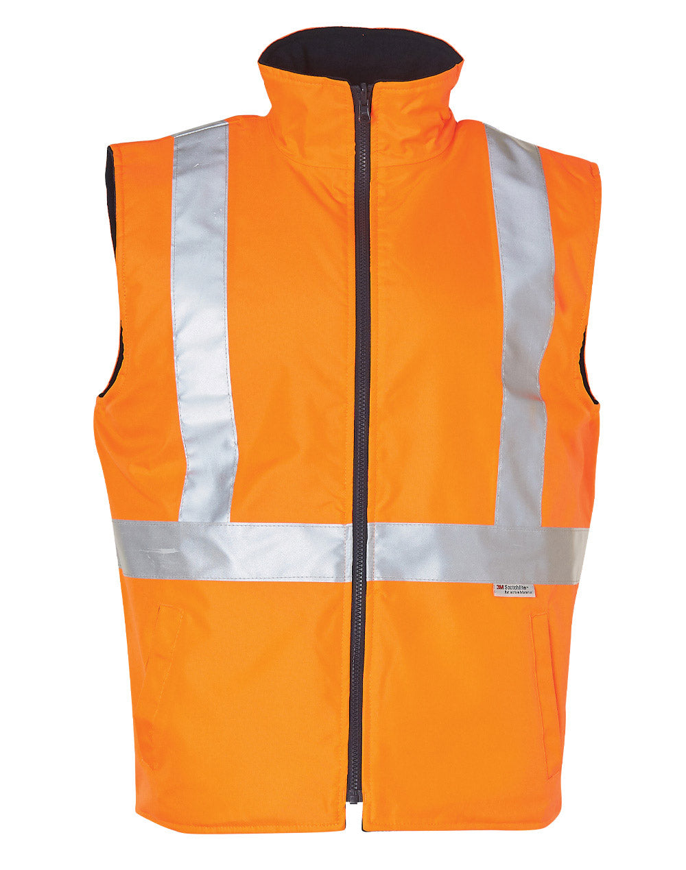 Hi-Vis Reversible Safety Vest With Hoop Pattern 3M Tapes