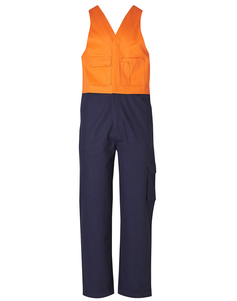 Hi-His Two Tone Men's Cotton Drill Action Back Overall-Stout