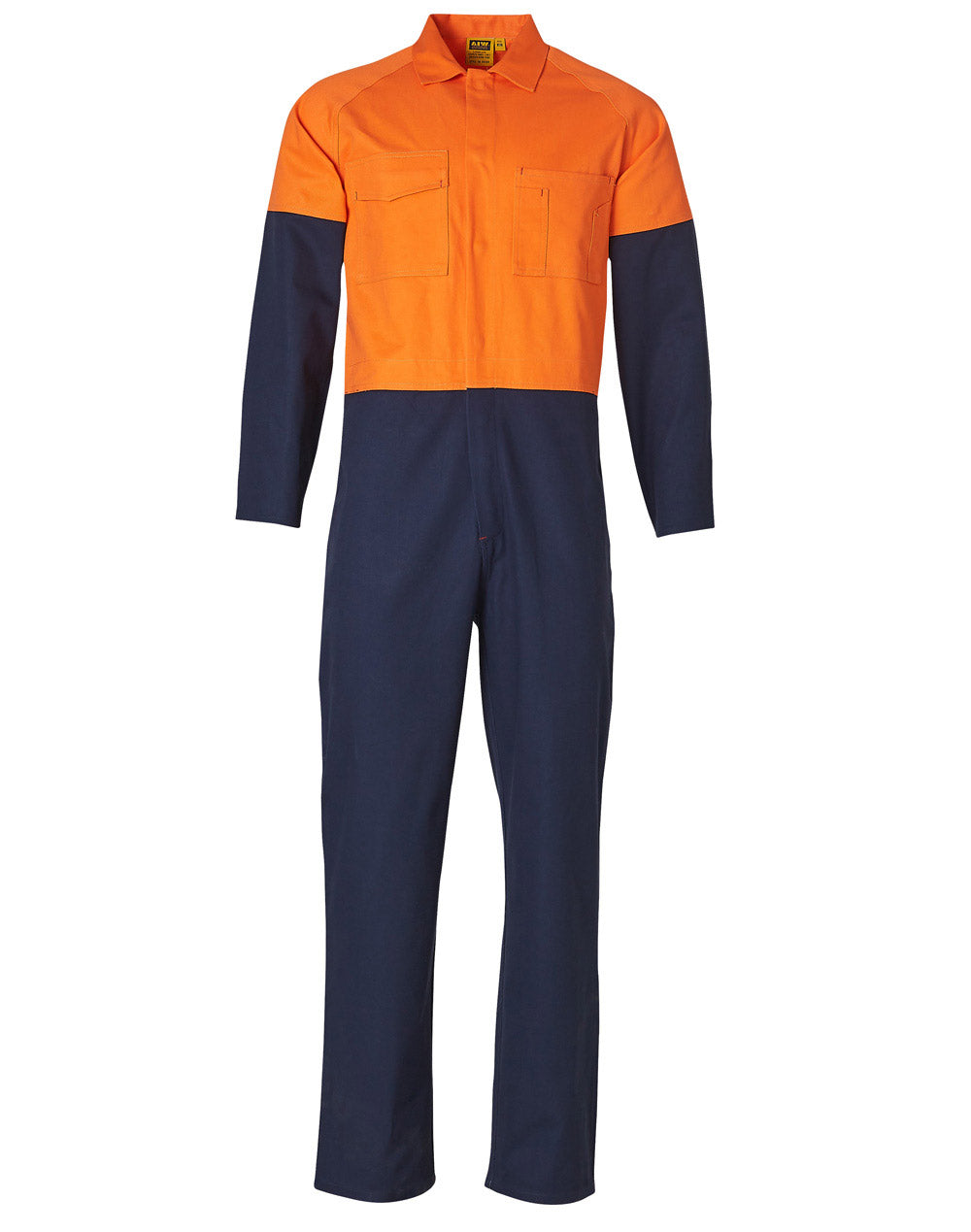 Hi-Vis Two Tone Men's Cotton Drill Coverall-Regular