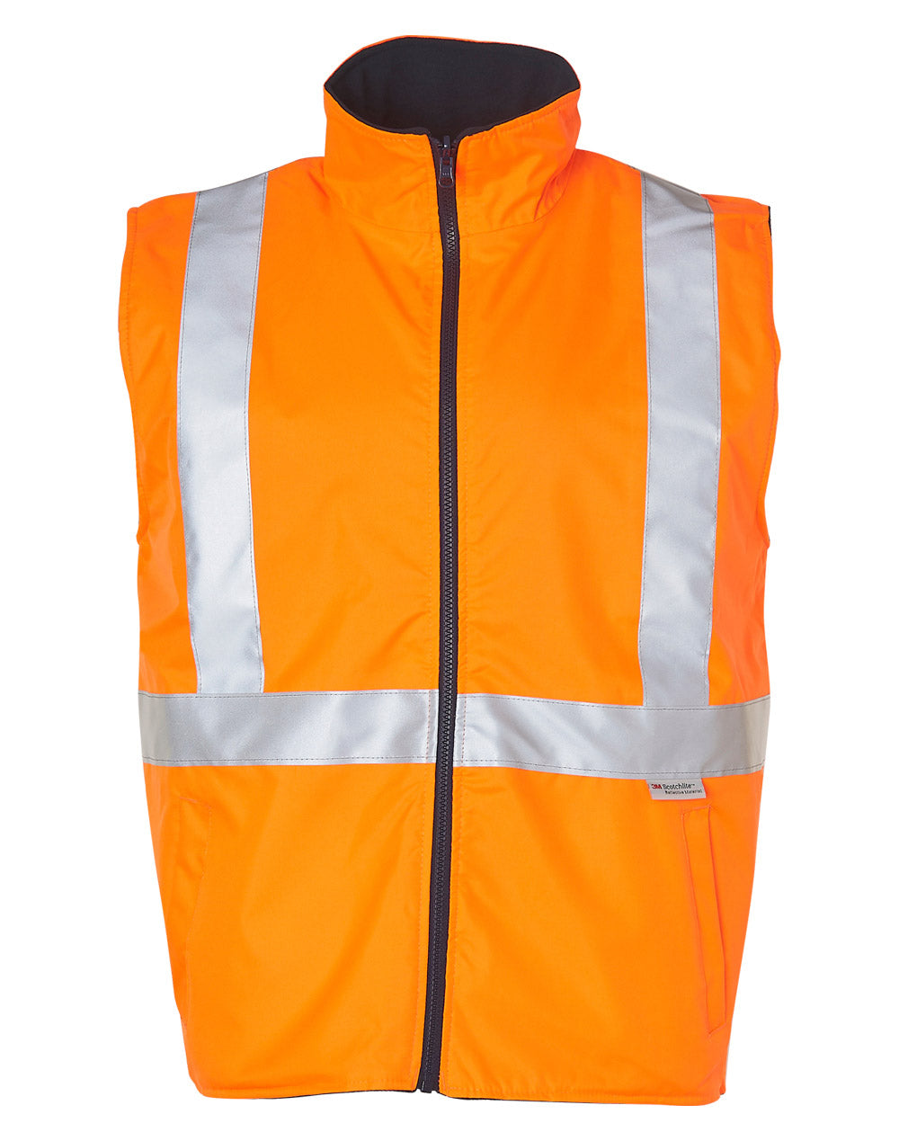 Hi-Vis Reversible Safety Vest With X Pattern 3M Tapes