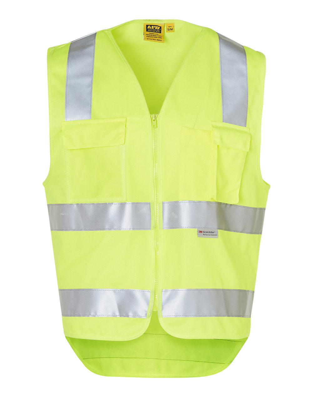 Hi-Vis Safety Vest With Id Pocket & R/F Tapes