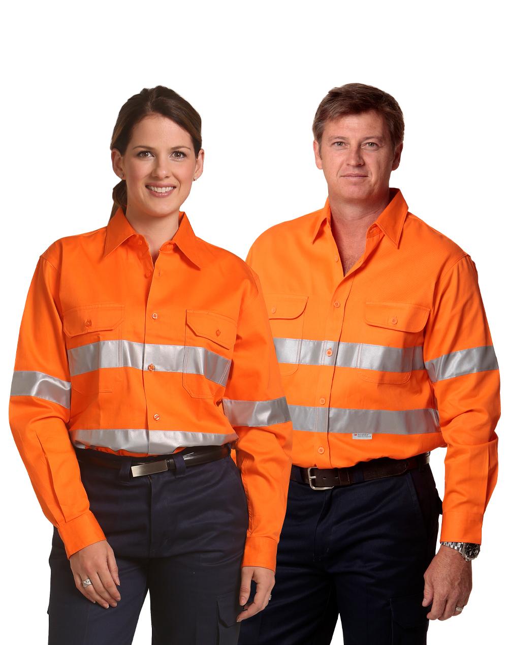 Men's Hi-Vis L/S Drill Shirt With 3M Tapes