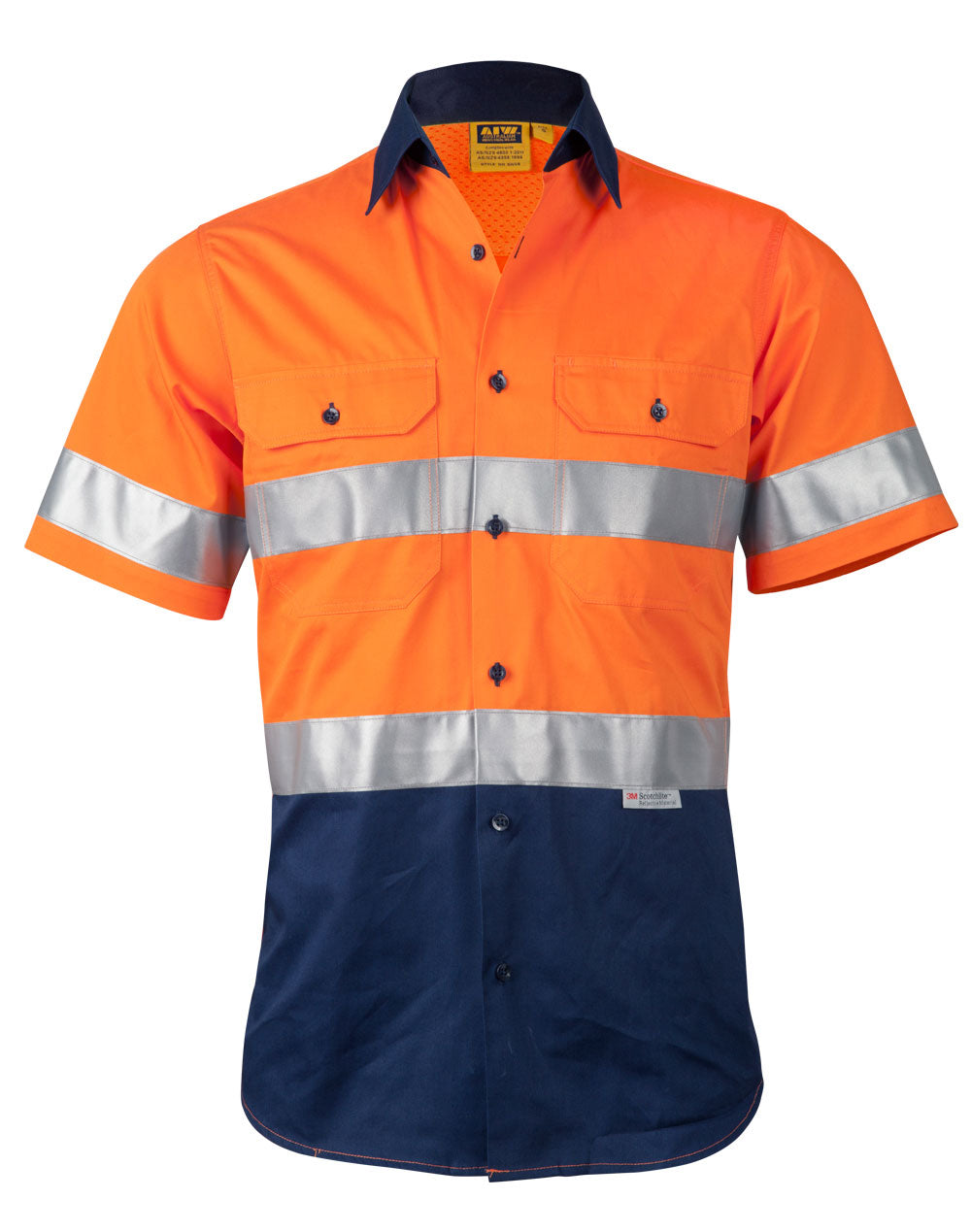 Men's Hi-Vis Cool Breeze Safety S/S Shirt (3M Tape)