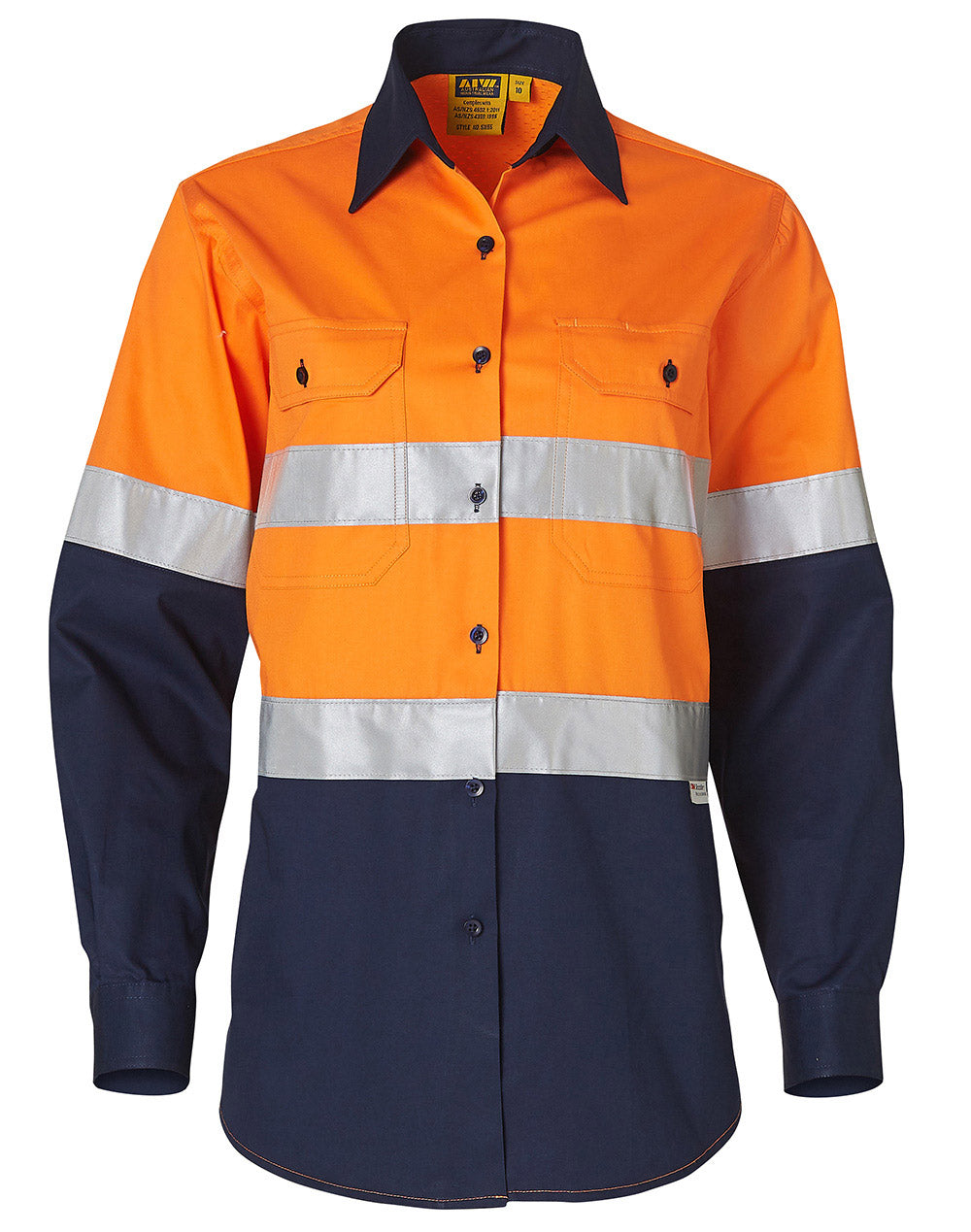 Ladies' Hi-Vis L/S Safety Shirt 3M Tape