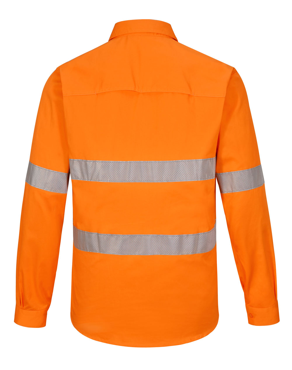 Hi Vis Cool-Breeze Closed Front L/S Shirt (Perforated Tape)