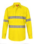 Hi Vis Cool-Breeze Closed Front L/S Shirt (Perforated Tape)