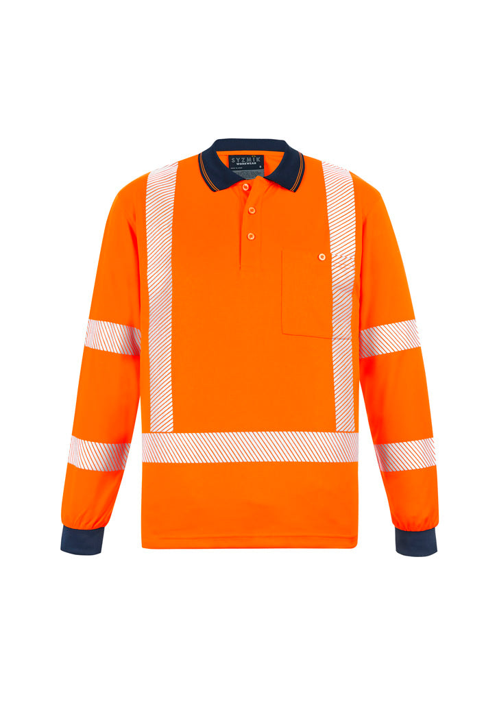 Unisex Hi Vis X Back NSW Rail Long Sleeve Polo