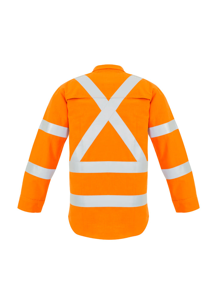 Mens Red Flame Hi Vis X Back Shirt