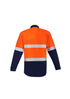 Mens Orange Flame Hi Vis Open Front Spliced Shirt - Hoop Taped